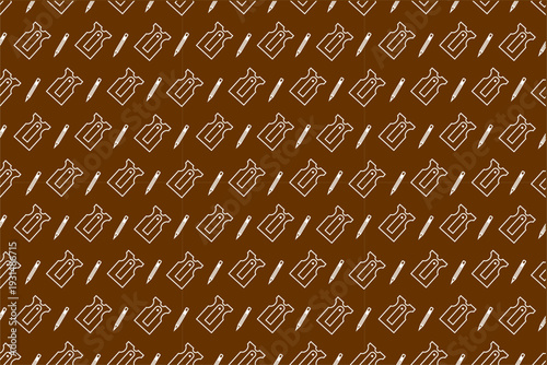 Pencil sharpener and pencil stationery pattern background. Seamless pencil sharpener and pencil doodle background. 