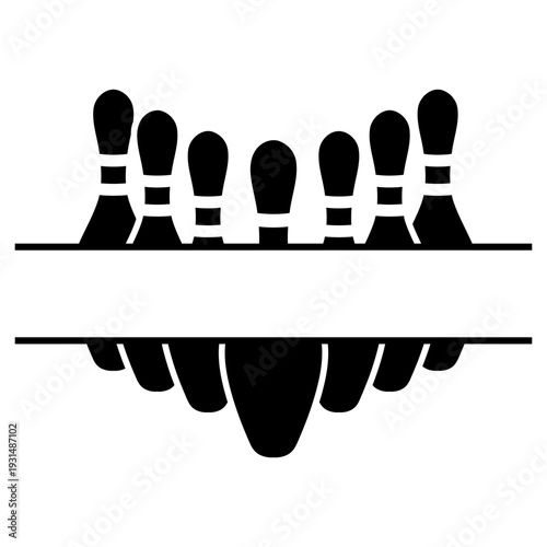 Bowling icon vector. Bowling ball Illustration sign. Bowling pins symbol. Sport logo.