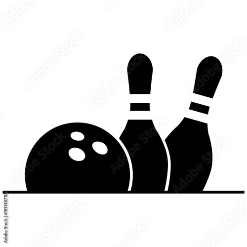 Bowling icon vector. Bowling ball Illustration sign. Bowling pins symbol. Sport logo.