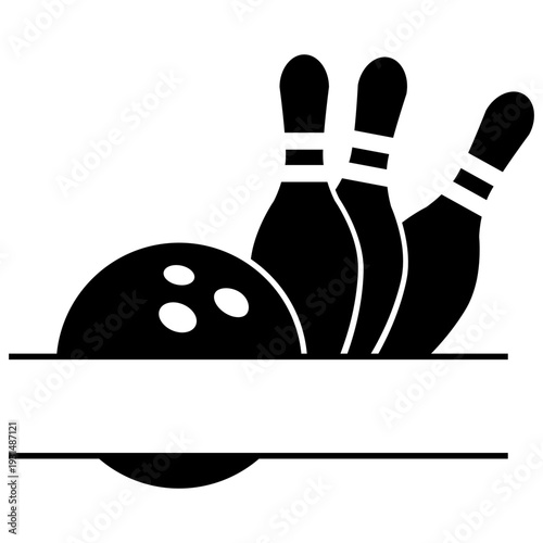 Bowling icon vector. Bowling ball Illustration sign. Bowling pins symbol. Sport logo.
