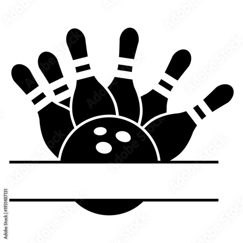 Bowling icon vector. Bowling ball Illustration sign. Bowling pins symbol. Sport logo.