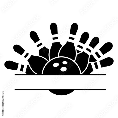 Bowling icon vector. Bowling ball Illustration sign. Bowling pins symbol. Sport logo.