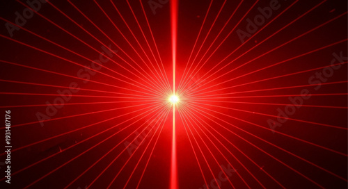 Bright Red Laser Beam Emanating From Center.
