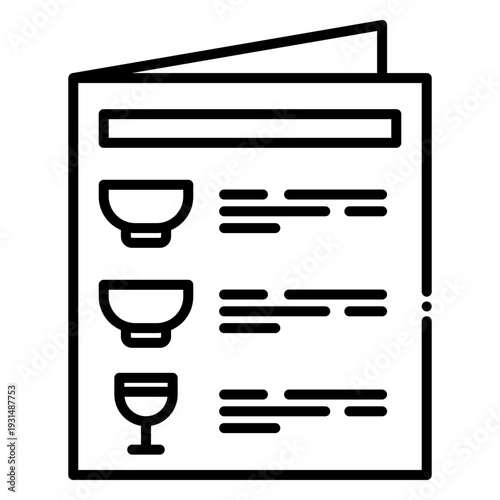 Restaurant Menu Icon Showing Food and Drink Options