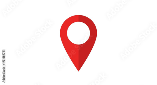 Red location pin icon on white background for navigation apps