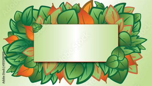 Bright banner with leaves and space for text