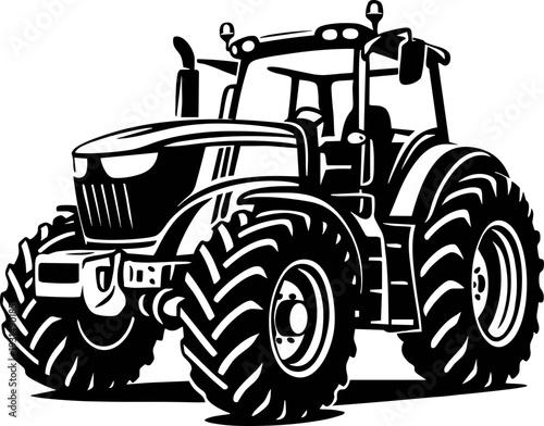 Tractor Silhouette SVG, Farm Tractor SVG, Farmyard Tractor Clipart SVG
