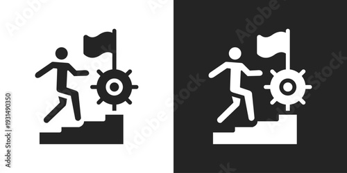 Perseverance Icon In Black And White Glyph Style