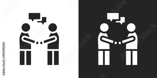 Civility Icon In Black And White Glyph Style