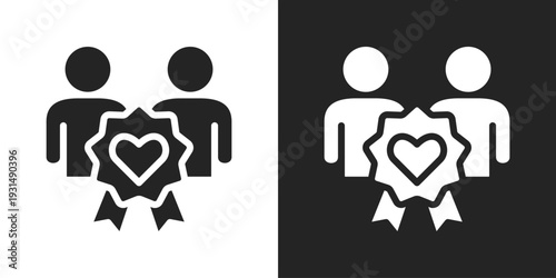 Honor Icon In Black And White Glyph Style