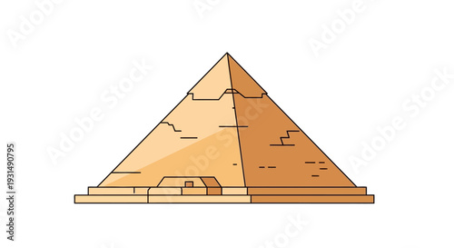 Minimalist vector illustration of an ancient Egyptian pyramid