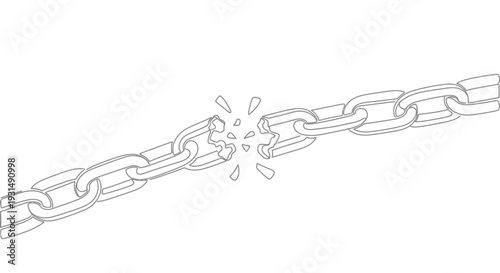 Broken Chain Link, Symbol of Freedom and Breaking Barriers
