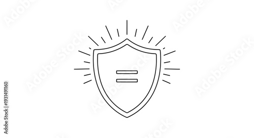 Shield with Equal Sign, Symbol of Protection, Safety, Justice, Equality, and Security