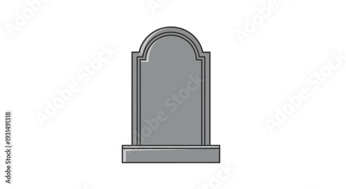 Simple gray tombstone illustration on a white background