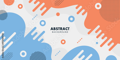 Abstract background. Banner template. colorful blue and orange fluid wave. design for greeting card, poster, banner, social media post. Vector illustration