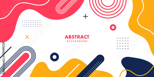 Abstract background. Banner template. colorful yellow and pink fluid wave. design for greeting card, poster, banner, social media post. Vector illustration