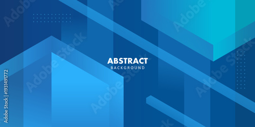 Abstract blue gradient background with geometric shapes and modern lines. design for technology, business, banner, social media post. Vector illustration
