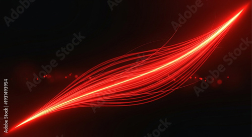 Abstract Red Light Streaks Flowing Energy.