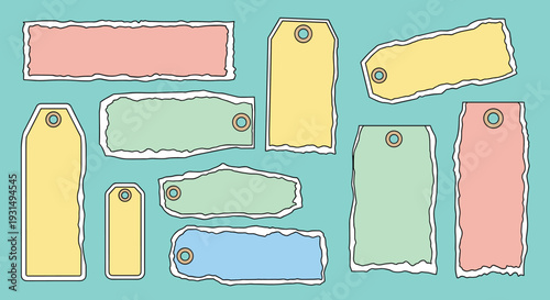 Colorful Cartoon Tags and Labels Collection.