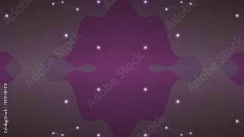 Abstract Purple Technology Network Background with Glowing Nodes