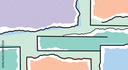 Abstract Geometric Shapes with Colored Sections.