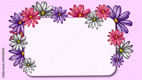 Floral card with daisies and space for text