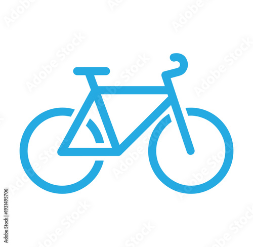 blue bicycle icon on white background