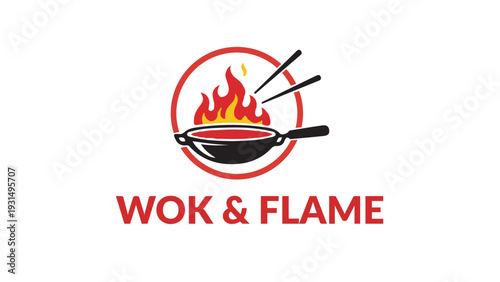Wok & Flame Logo Design Template