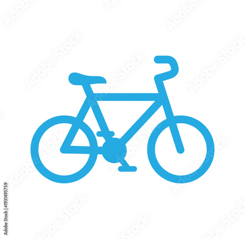 blue bicycle icon with two wheels and handlebars