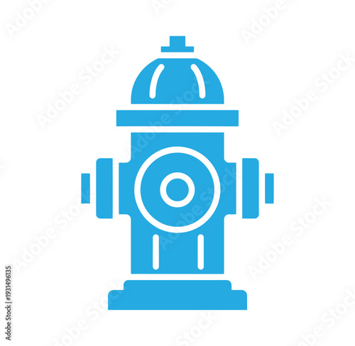 blue fire hydrant icon on white background