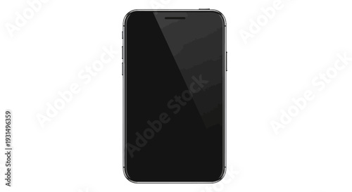 Modern smartphone with blank screen isolated on white background