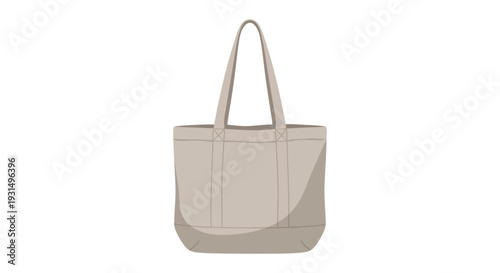 Minimalist beige tote bag illustration with simple design