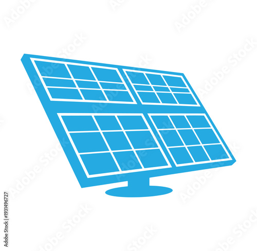 blue solar panel on white background for energy concepts