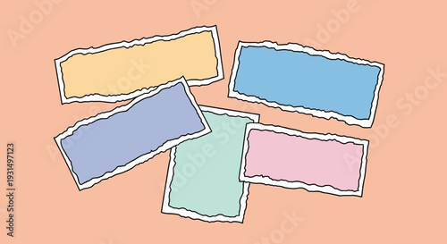 Torn Paper Shapes in Pastel Colors.