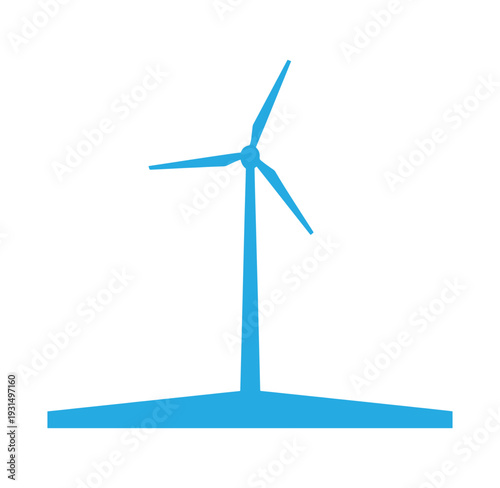 blue wind turbine on a flat surface for renewable energy generation