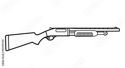 Black and white outline of a pump-action shotgun