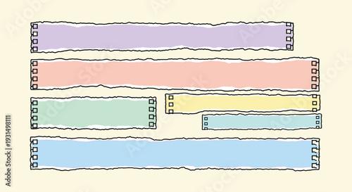 Colorful Film Strips with Various Colors.