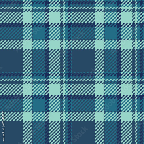 Other seamless fabric check, summertime background tartan vector. Female textile plaid texture pattern in cyan and teal colors.