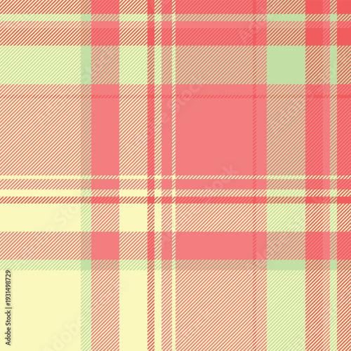 Man tartan pattern texture, shop plaid background vector. Line seamless check fabric textile in light and red colors.