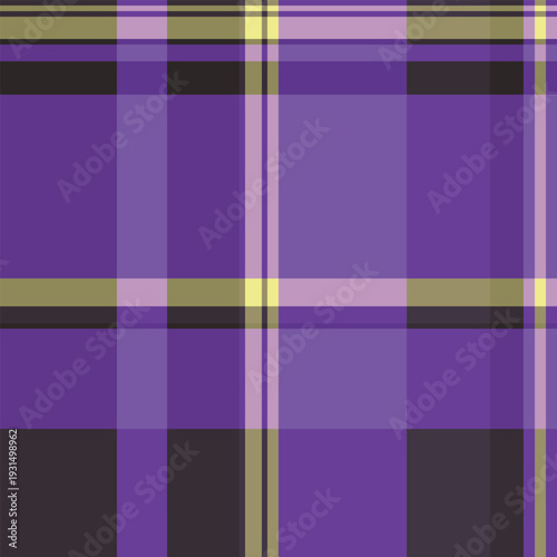 Style plaid tartan fabric, windowpane check textile texture. Merry background seamless vector pattern in violet and dark colors.