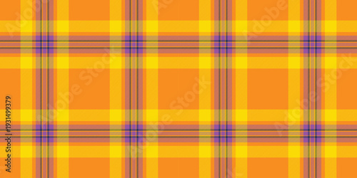 Paint tartan textile vector, new year plaid pattern fabric. Decorate seamless background texture check in dark orange and gold colors.