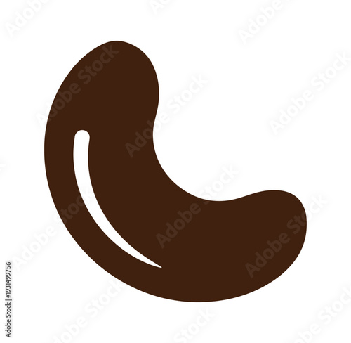 Brown phone handset icon on white background for communication symbol