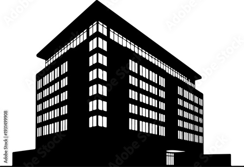Office Bulding silhouette vector illustration