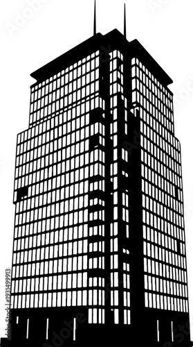 Office Bulding silhouette vector illustration