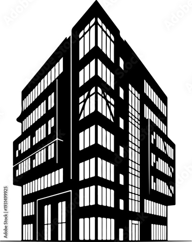 Office Bulding silhouette vector illustration