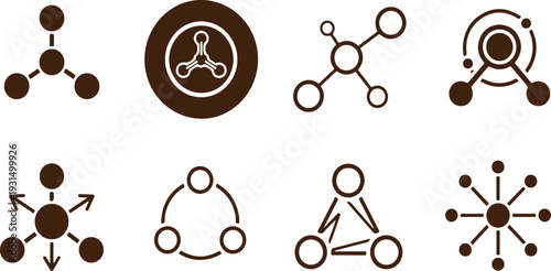 Modern network and connection icons for business and technology collaboration