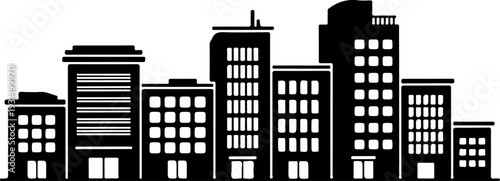 Office Bulding silhouette vector illustration
