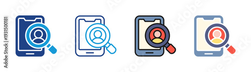 User Research icon set multiple style collection