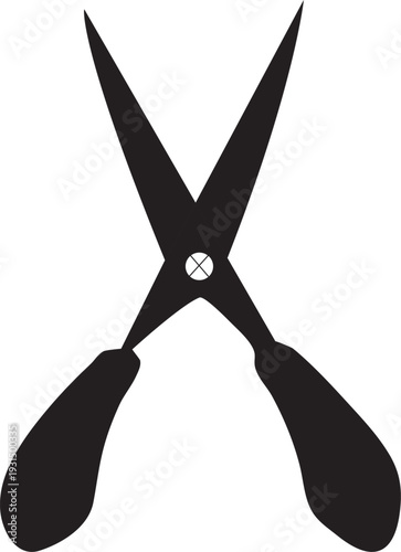 black silhouette of a sizer to use cutting a haircut vector file 