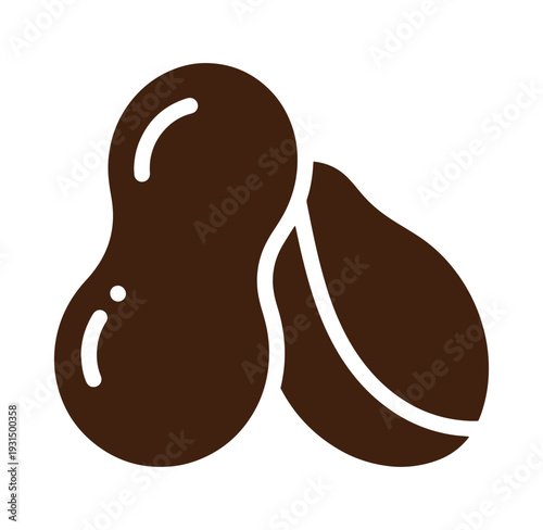 Chocolate covered peanuts on white background